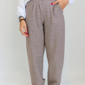 Calças quadrados bordô