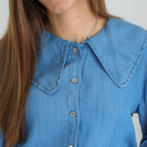 Camisa de ganga com gola