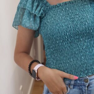 Blusa azul estrelas