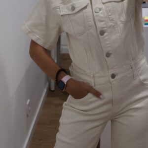 Macacão de ganga branco